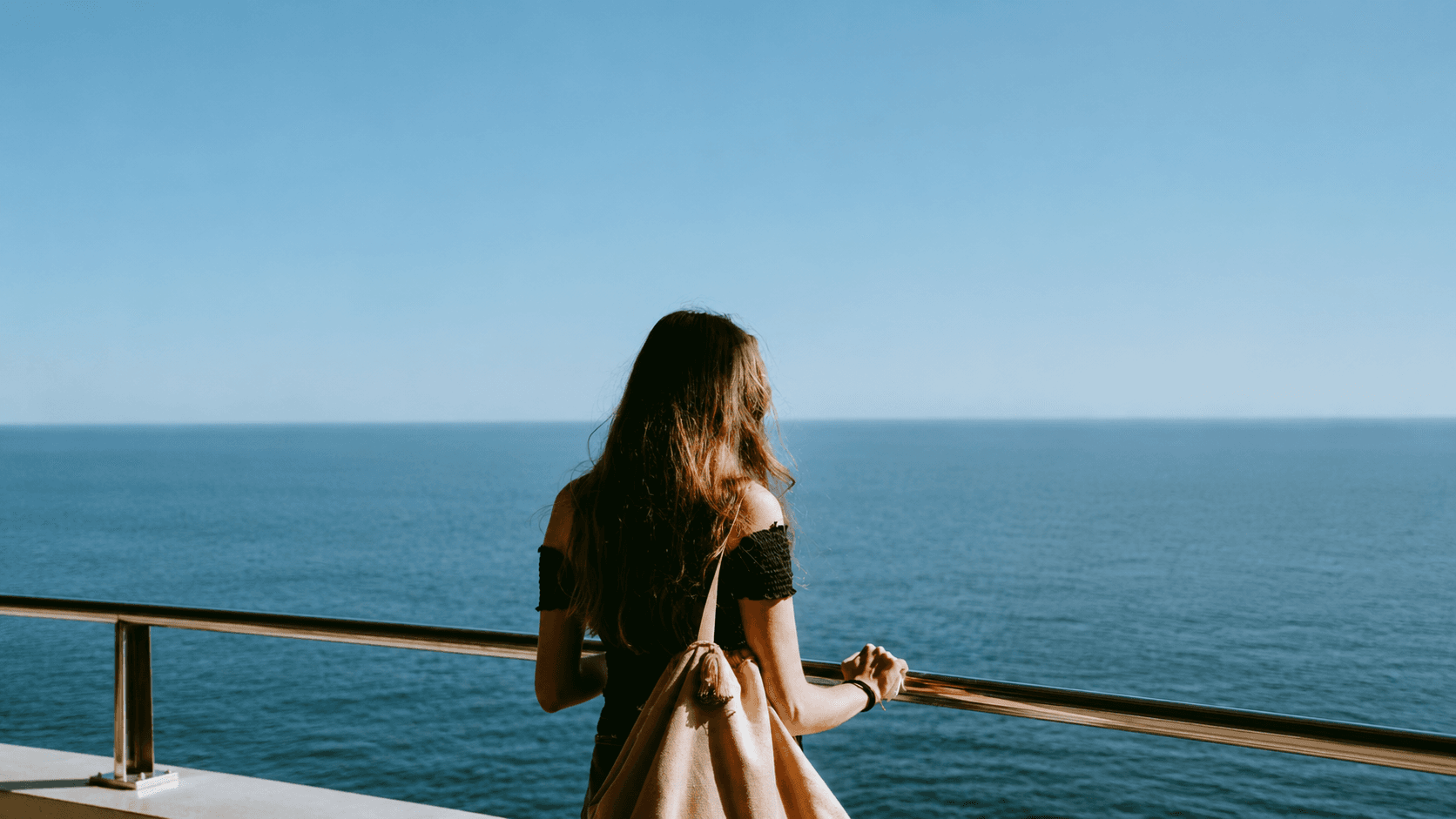 Nuria looking out over the Mediterranean Sea